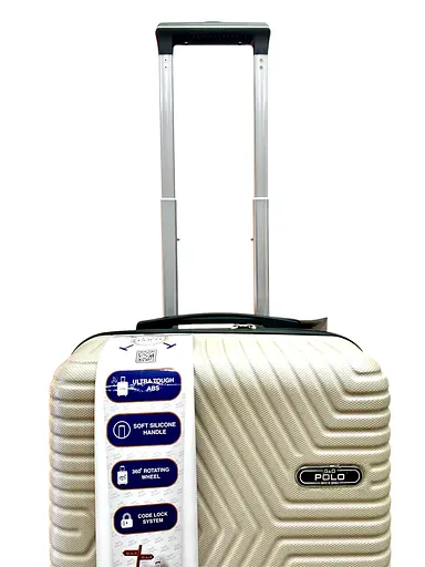 Валіза Маленька (S) Полікарбонат На 4-х подвійних колесах 50л POLO ПК017-S Молочний - фото 2