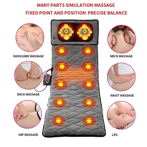 Багатофункціональний масажний матрац для всього тіла СОО2 вібрація + ролики 26 Вт (з підігрівом) - фото 2