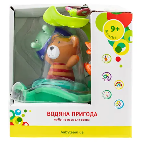 Набор игрушек для ванны Baby Team Водное приключение разноцветный (9036_набор с мишкой) - фото 2