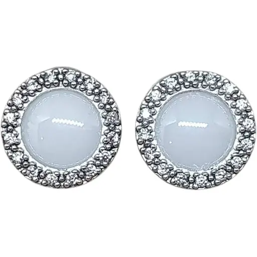 Серебряные серьги Aurora с керамикой и фианитами. С2017Б