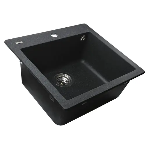 Гранітна мийка Globus Lux Aosta графiт 490x455мм-А0001 000023568, Графит - фото 2