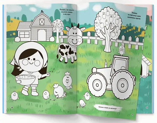 Перша кольорова розмальовка з розвивальними завданнями. Малюємо ферму - фото 4