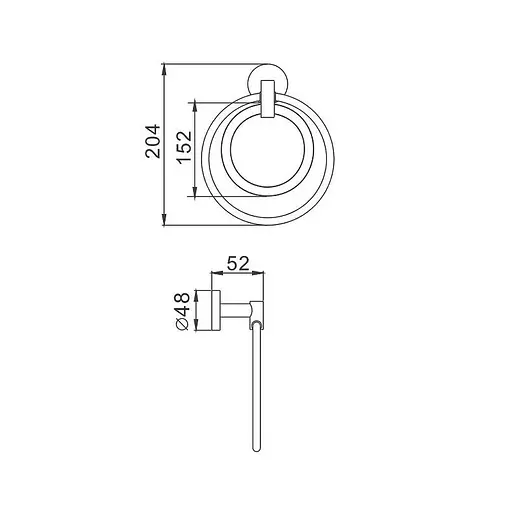 Тримач для рушника Haiba HB1704-1 кільце подвійний HB0715 Хром - фото 2