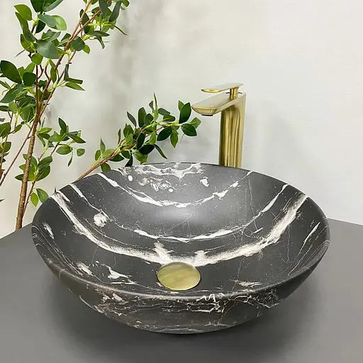 Умивальник VBI Amalfi black onyx matt накладний VBI-013403, Чорний матовий - фото 1