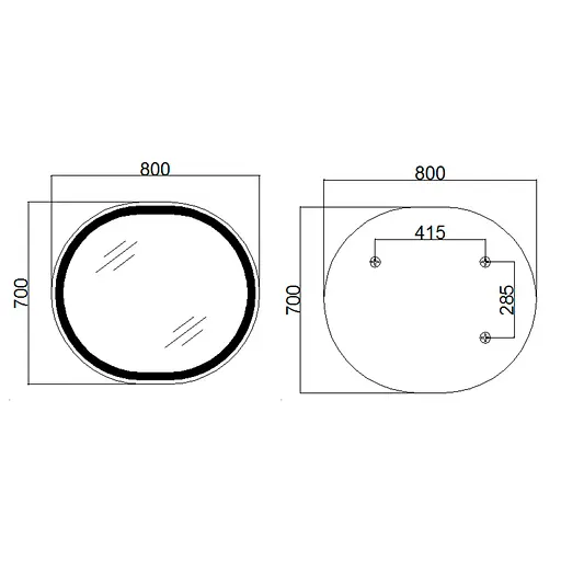 Дзеркало Qtap Gemini 800x700 з LED-підсвічуванням Touch, з антизапотіванням, з димером температури кольору (3000-6500K) Reverse QT2578R8072B - фото 2