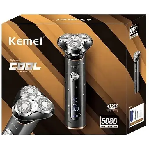 Электробритва аккумуляторная Kemei KM-5080 Черный - фото 3