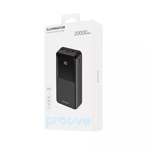 Універсальна батарея Proove Illuminator 22.5W 20000mAh чорна - фото 3