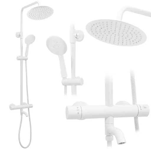 Душова система Rea Lungo white з термостатом та виливом REA-P6608, Білий - фото 7