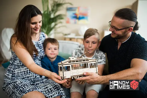 Дерев'яний конструктор Трамвай Sanok SW1 | Woodzle | 151 деталь - фото 5