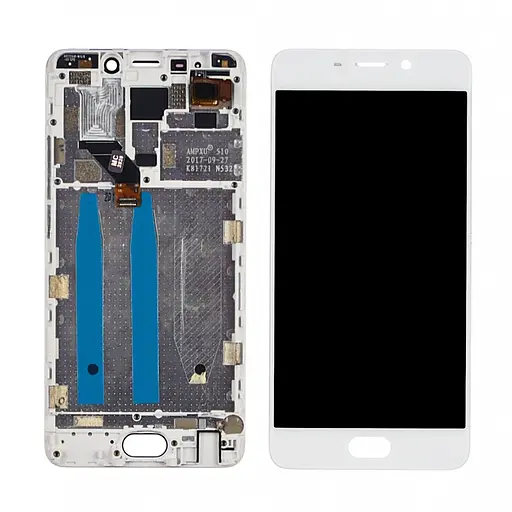 Дисплей для Meizu M6 Note с белым тачскрином и корпусной рамкой - фото 1