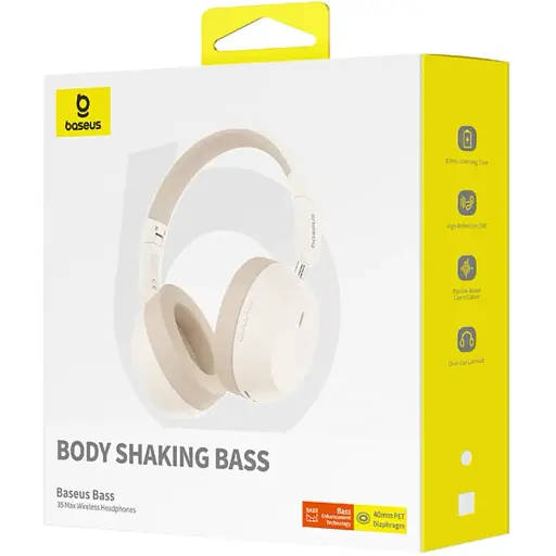 Беспроводные наушники Baseus Bass 35 Max Wireless Headphones Stellar White - фото 2