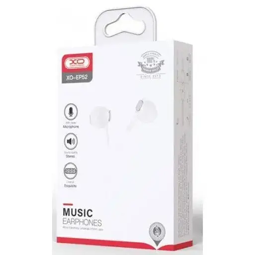 Навушники XO EP52 metal in-ear 3.5mm earphone білі - фото 2