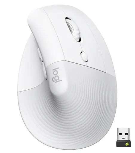 Беспроводная мышь Logitech Lift Vertical Ergonomic Mouse Wireless/Bluetooth Off-White (910-006475) - фото 1