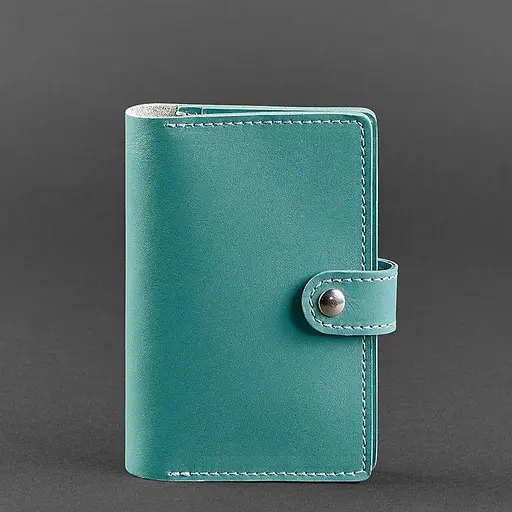 Шкіряна обкладинка для паспорта 3.0 бірюзова - фото 7