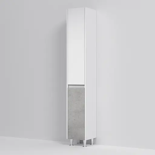 Пенал Am.Pm Gem S 35 см підлоговий з кошиком лівий білий глянець/базальт M91CSL0351BF38, Білий - фото 4