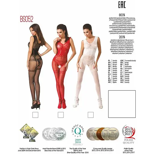 Бодистокинг Passion BS052 Black, комбинезон, имитация корсета с подтяжками, чулок и трусиков - фото 8