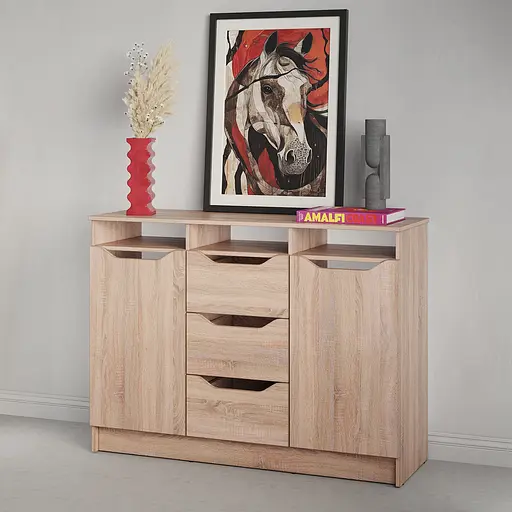 Комод в гостиную MebelStar 1200 Лилу 121x40x89 см Дуб сонома (MBS-1336)