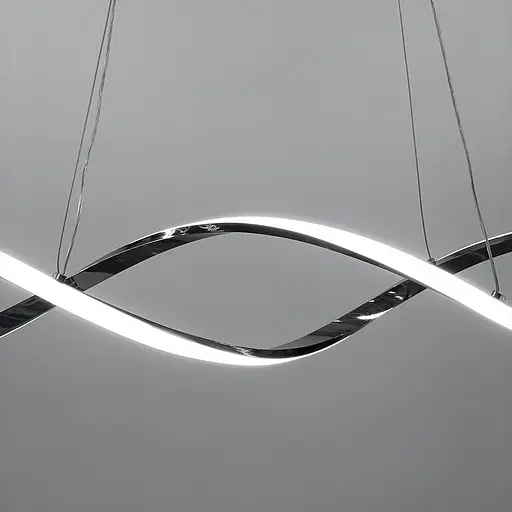 Видовжена люстра Gemo Led у срібному каркасі 100 см Line.F H 18L-1000 CH - фото 2