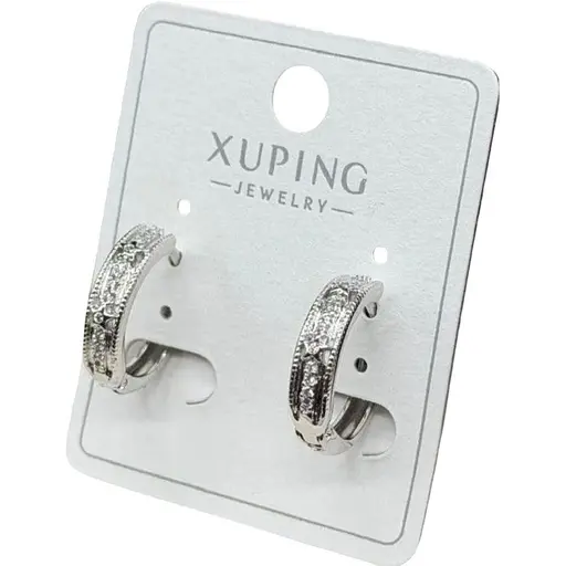 Сережки Xuping Кільця з камінчиками гіпоалергенні медична сталь - фото 1