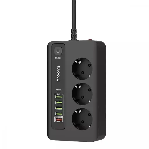 Подовжувач - мережевий фільтр Proove Power Socket PD-03 (3 розетки + 5 USB + 1 Type-C 20W) 2 метри - фото 2