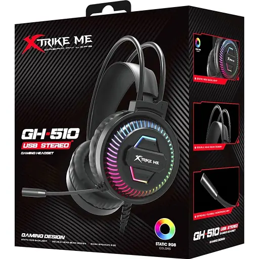 Игровые наушники XTRIKE ME GH-510 RGB Black [148295] - фото 5