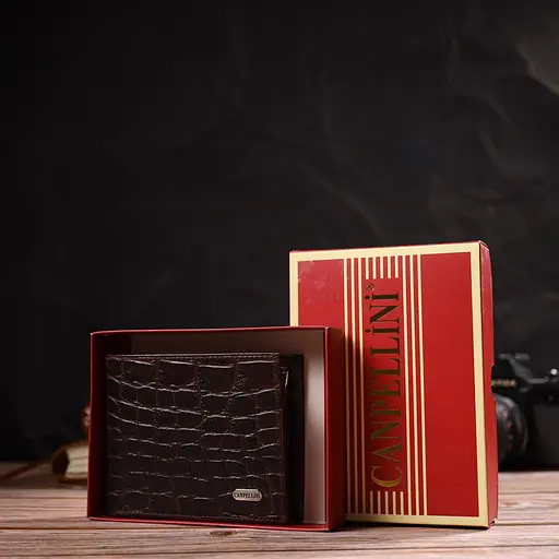 Мужской кожаный кошелек Canpellini 12х9.7х2 см acs0025642 - фото 8