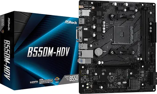 ASRock B550M-HDV (AM4/B550, 2*DDR4, PCIex16, DVI/HDMI/VGA, 4xSATAIII, M.2, GLan, 7.1ch, mATX) - фото 5