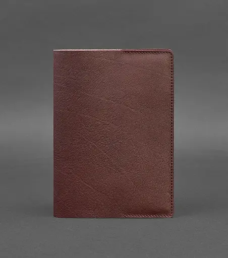 Шкіряна обкладинка для блокнота 6.0 (софт-бук) Бордова Краст - фото 1