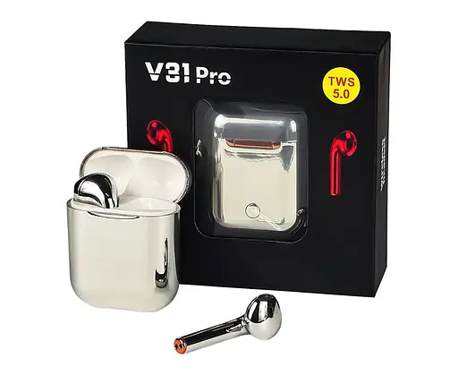 Бездротові навушники V31 Pro TWS сріблясті - фото 2