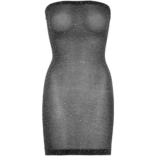 Сукня Leg Avenue Shimmer Sheer rhinestone tube dress Black/Silver One size - фото 4