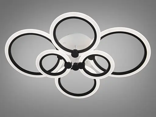 Стильна світлодіодна люстра смарт світильник з пультом, 90 Вт, чорний - фото 2