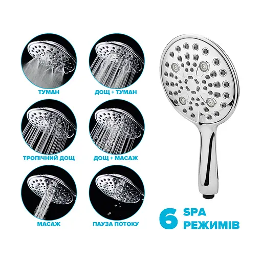 Водосберегающая душевая лейка Drop SPA6F-MULTI150 "Туман" с 6 SPA потоками - Экономия 66% - фото 2