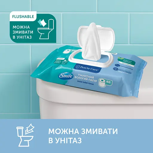 Бумага влажная туалетная Smile Procto Carе 40 шт. - фото 3