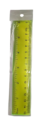 Линейка J.Otten 23875-3 15 см прозр. пластиковая цветная желтый - фото 1
