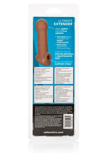 Насадка на пеніс California Exotic Novelties Ultimate Extender 16 см (коричневий) - фото 7
