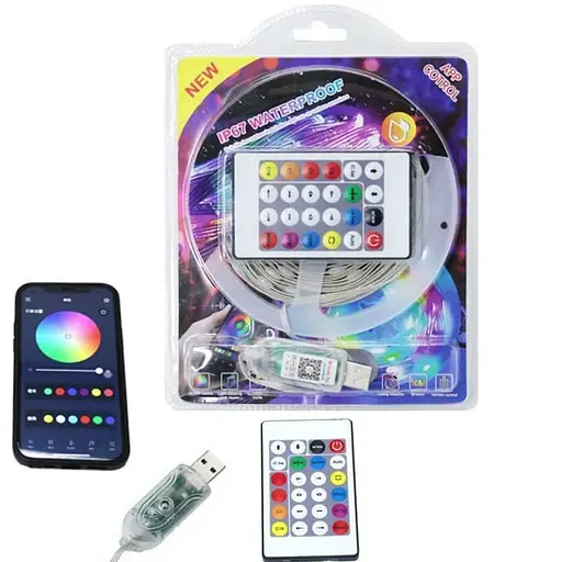 Розумна гірлянда Sun Lamp стрічка 100 LED 10 метрів USB-пульт дистанційного керування ip65 додаток - фото 4