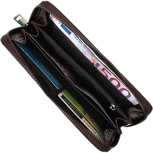 Кожаный женский кошелек Bond 10х19х2 см acs0026989 - фото 5