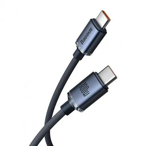 Кабель Baseus Crystal Shine Series Fast Charging Data Cable Type-C to Type-C 100W 1.2 м Черный - фото 2