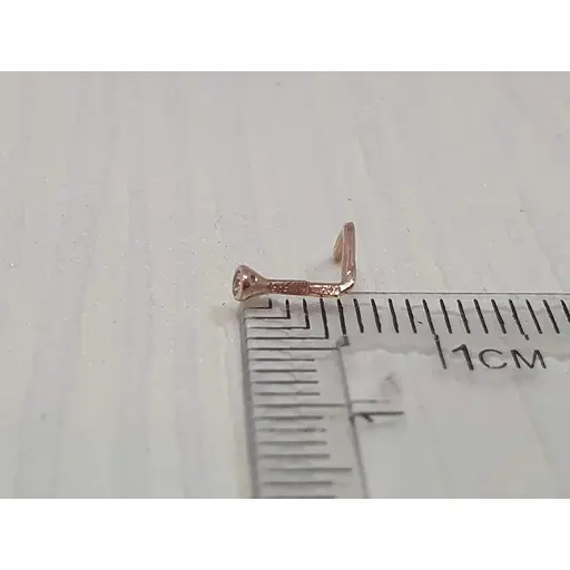 Золота сережка-пірсинг Астор в ніс з фіанітом. 2182524 - фото 4