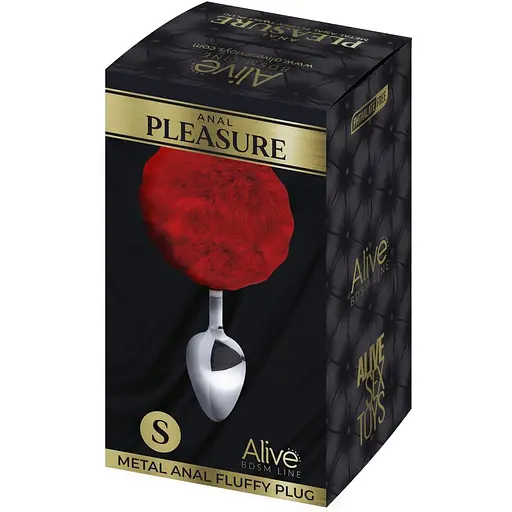 Металева анальна пробка Alive Fluffy Кролячий хвостик Plug S - фото 2