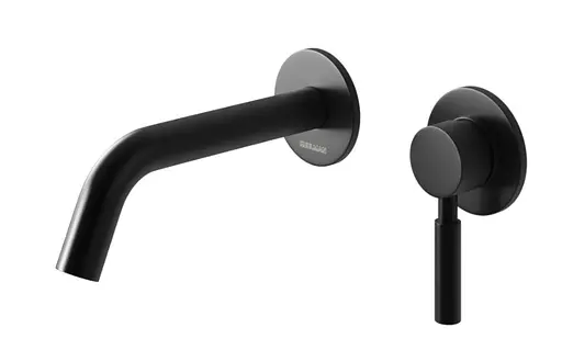 Смеситель для умывальника Kohlman Roxin Black + Box скрытого монтажа QW180RB Черный матовый - фото 1