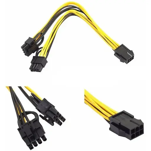 Кабель питания переходник 6pin-2*(6+2)pin Б/У - фото 1