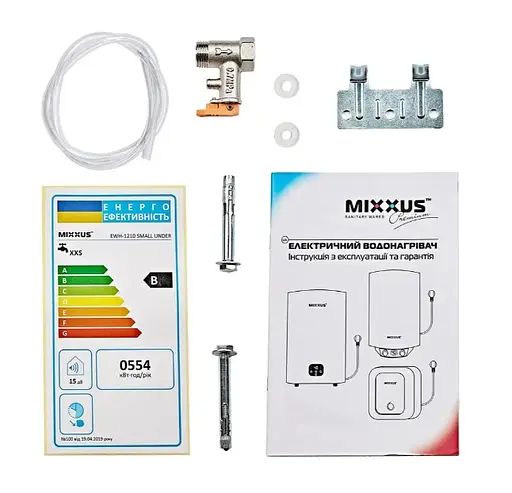 Водонагреватель Mixxus EWH-1210 Small Under под мойкой 10 л, 1500 Вт, мокрый ТЭН, вертикальный, квадратный, белый (WH0604) - фото 2