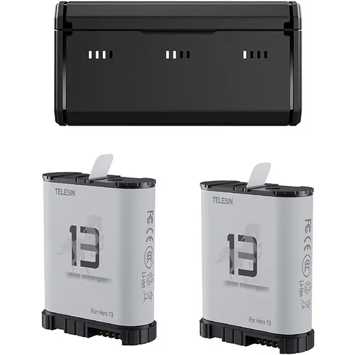 Зарядное устройство Telesin S0-ECB-09-TGP + 2 аккумулятора для GoPro HERO13 [124464]