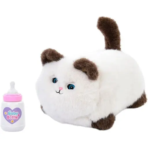 Интерактивная мягкая игрушка AiDA Smart Blinking Cat бело-коричневая (AD54098)