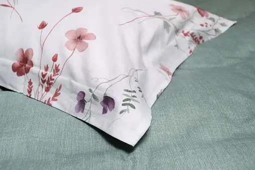 Постельное белье Lotus Home Umana сатин евро бело-зеленое (svt-2000022346542) - фото 3