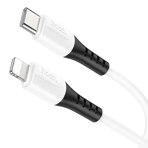 Кабель Hoco X82 iPhone PD20W silicone charging data cable белый - фото 1