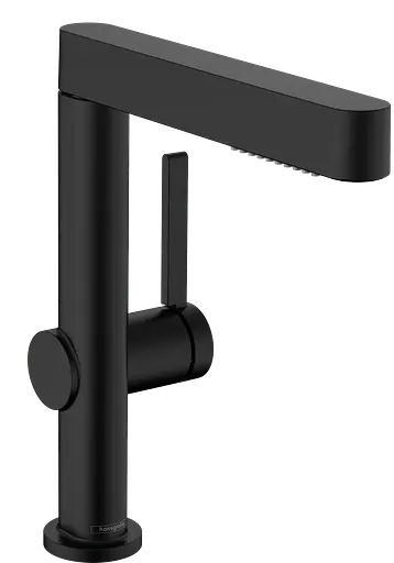Смеситель для раковины с выдвижной лейкой Hansgrohe Finoris 76063670 черный матовый - фото 1