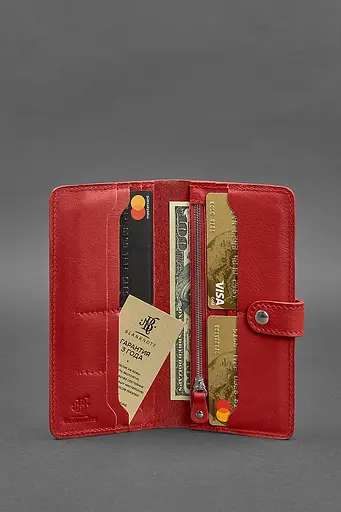 Шкіряне жіноче портмоне 7.0 Червоне - фото 3