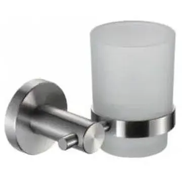 Склянка з тримачем Frap скло нержавіюча сталь F30106 1/40 хром - фото 1